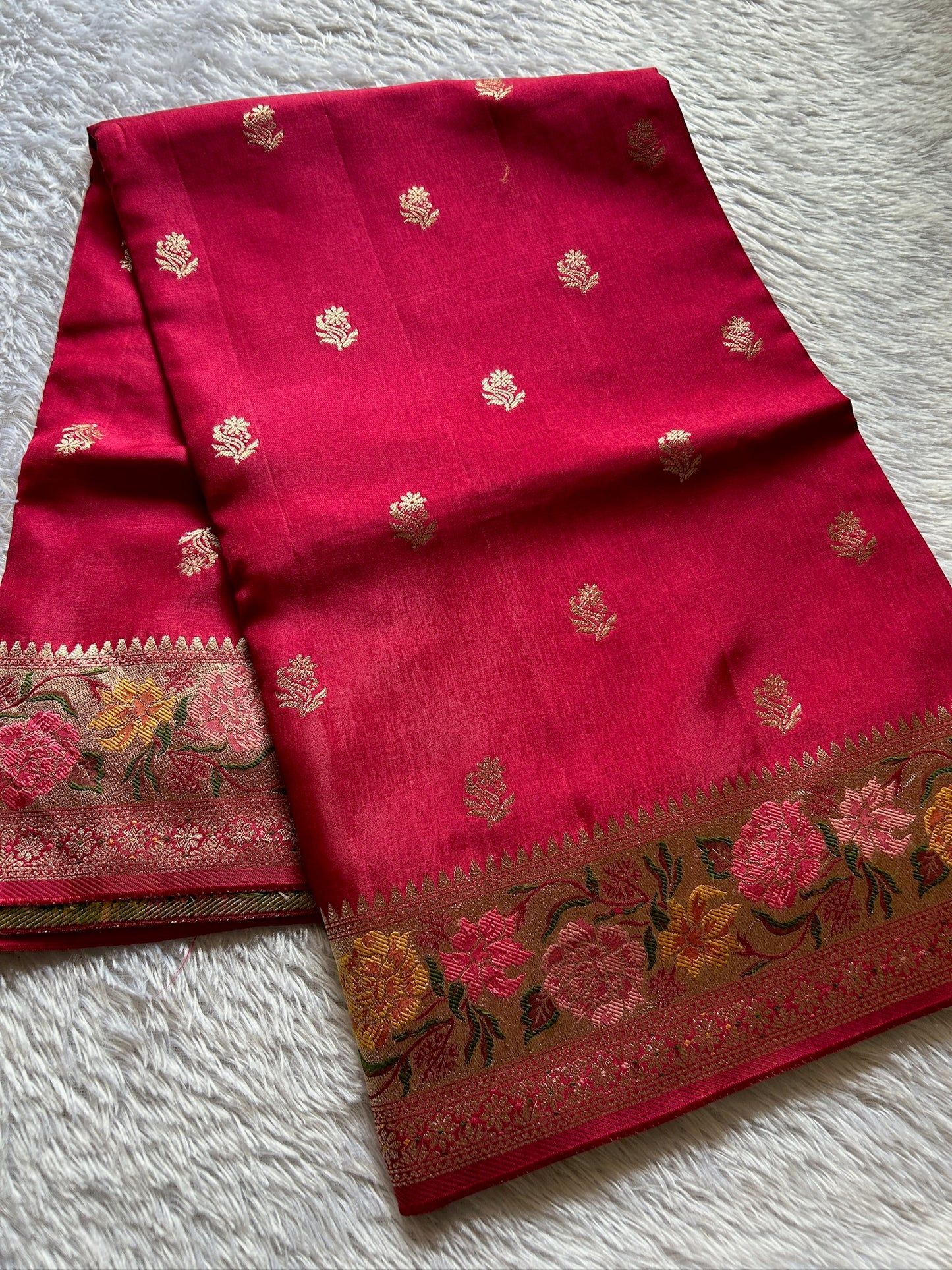 Soft Paithani : Solid Pink