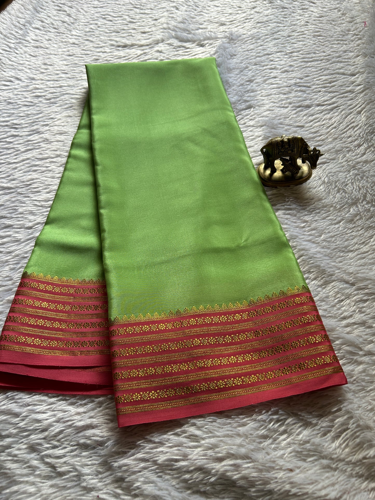 Poornima (2D) : Mint green-peach pink