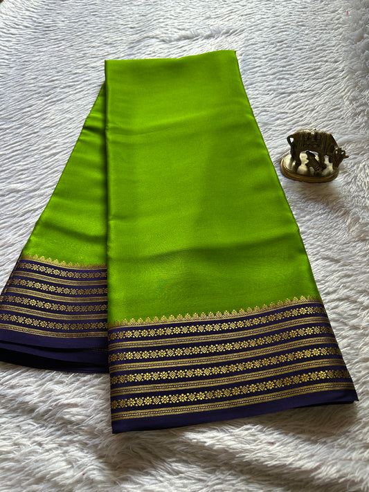 Poornima (2D) : Lime green-navy blue