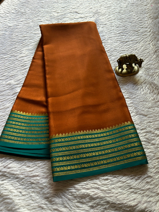 Poornima (2D) : Burnt orange-rama green