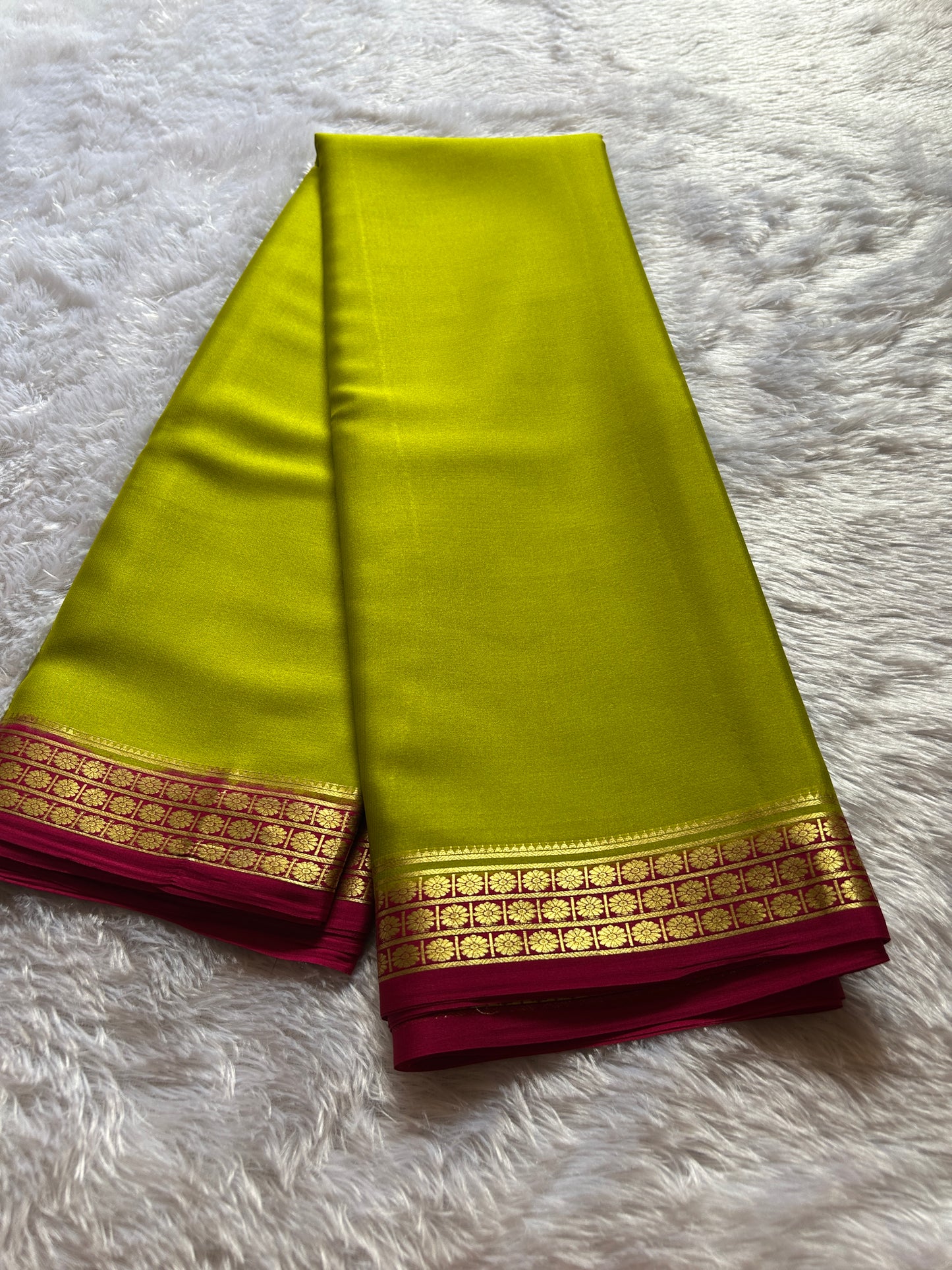 Light weight pure crepe  : olive-pink
