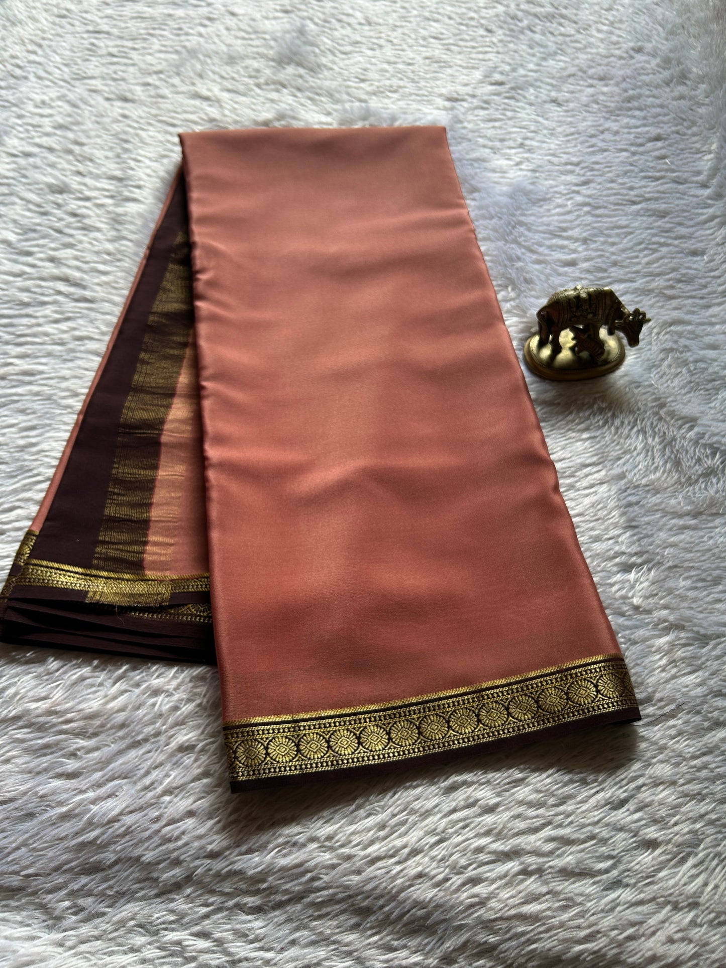 Parijata (2D) : Terracotta pink-chocolate brown