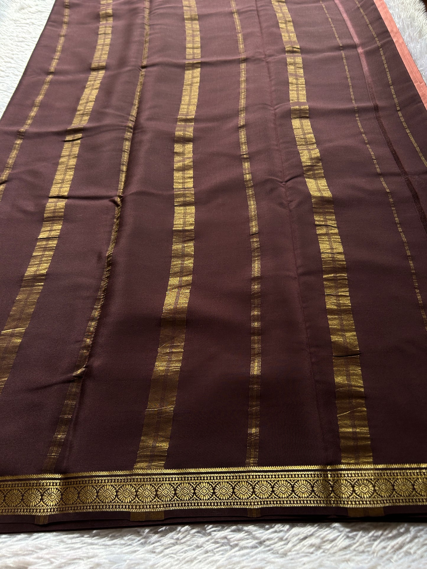 Parijata (2D) : Terracotta pink-chocolate brown