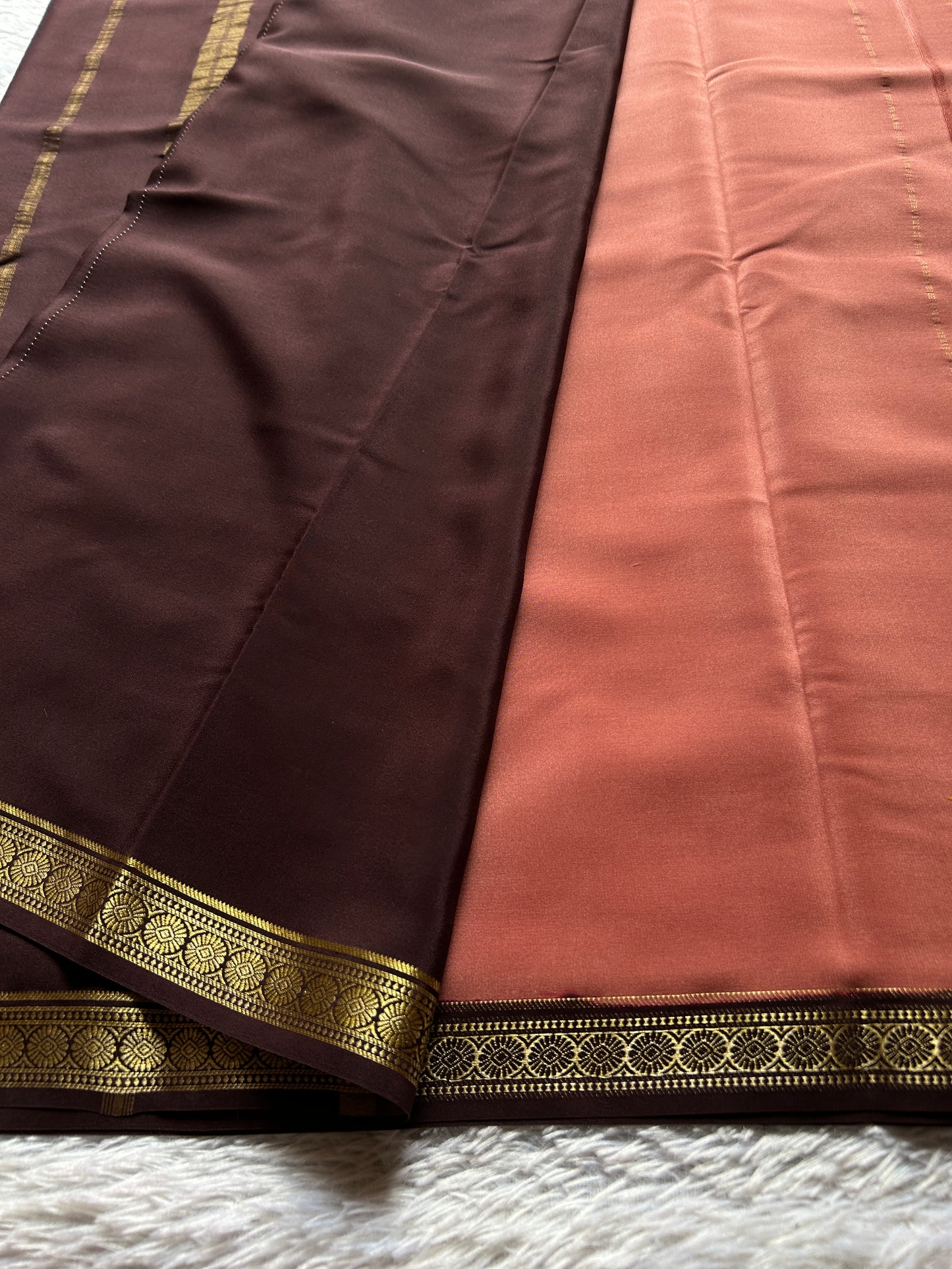 Parijata (2D) : Terracotta pink-chocolate brown