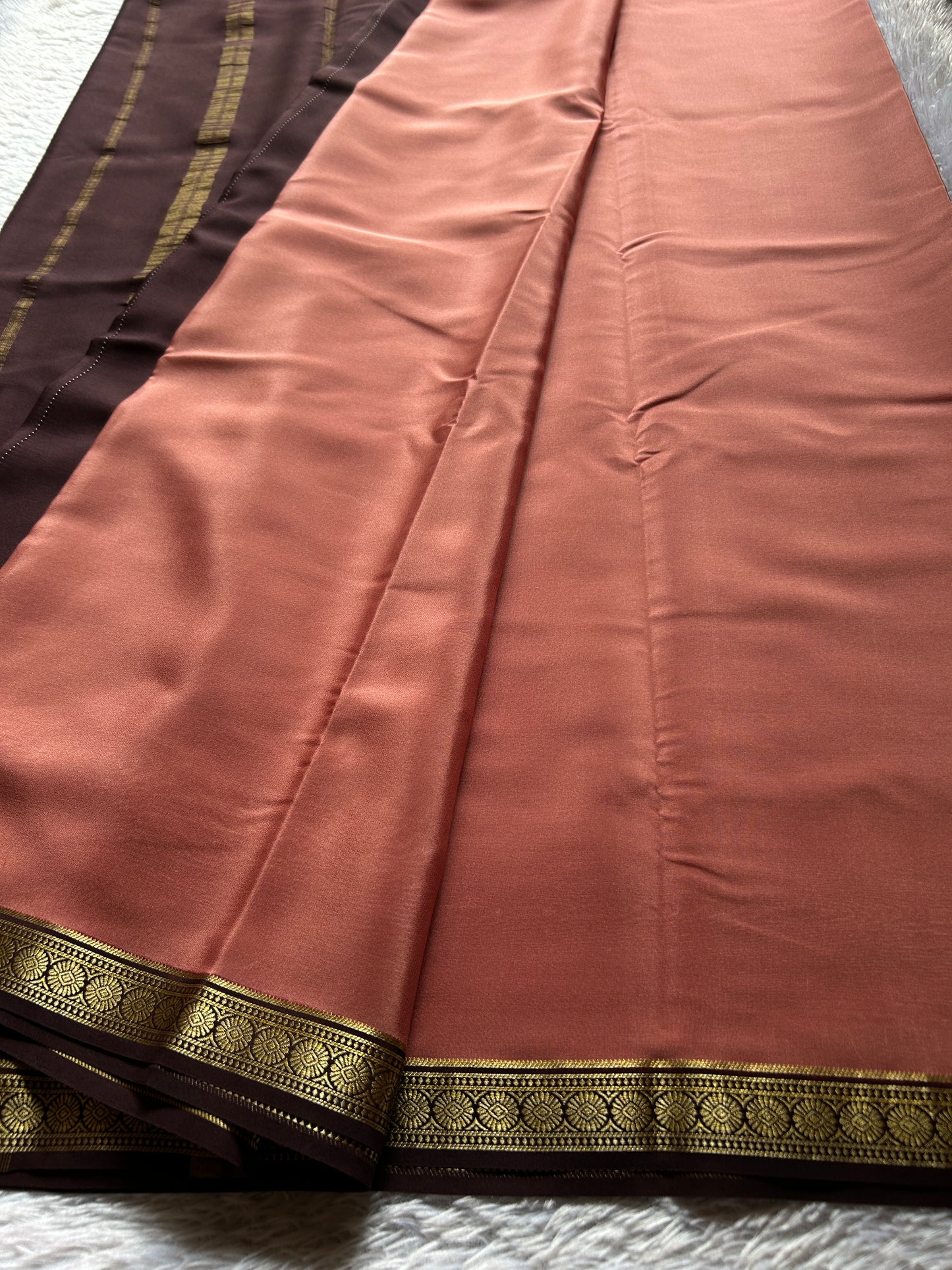 Parijata (2D) : Terracotta pink-chocolate brown