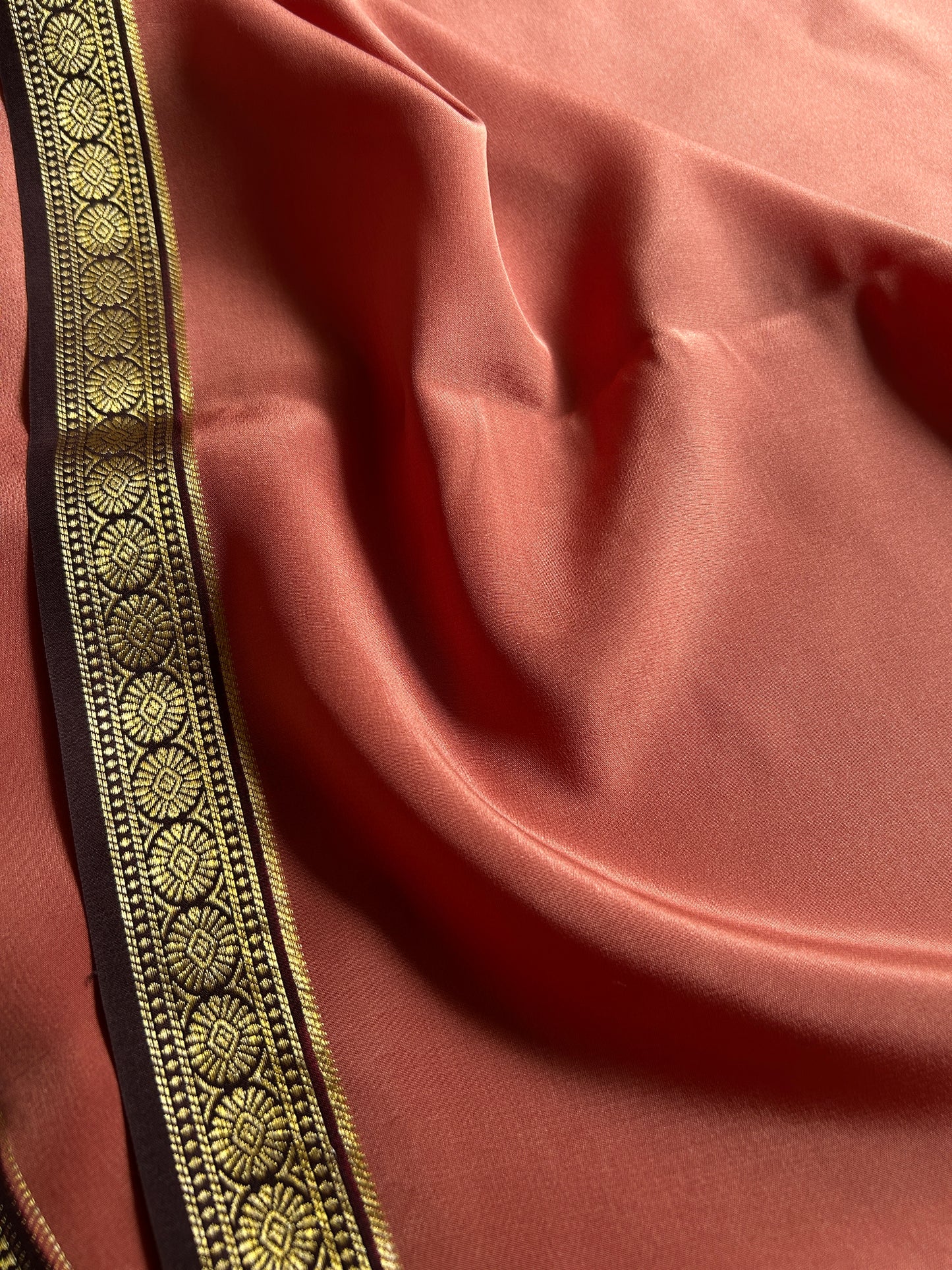 Parijata (2D) : Terracotta pink-chocolate brown