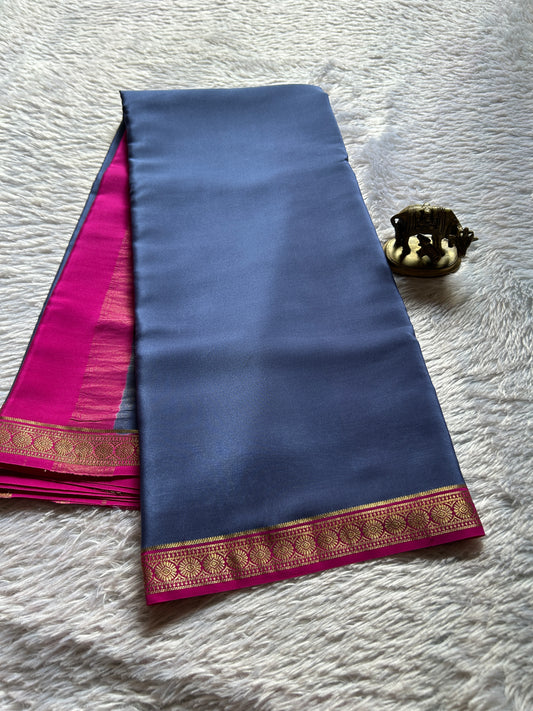 Parijata (2D) : Bluish grey-rani pink