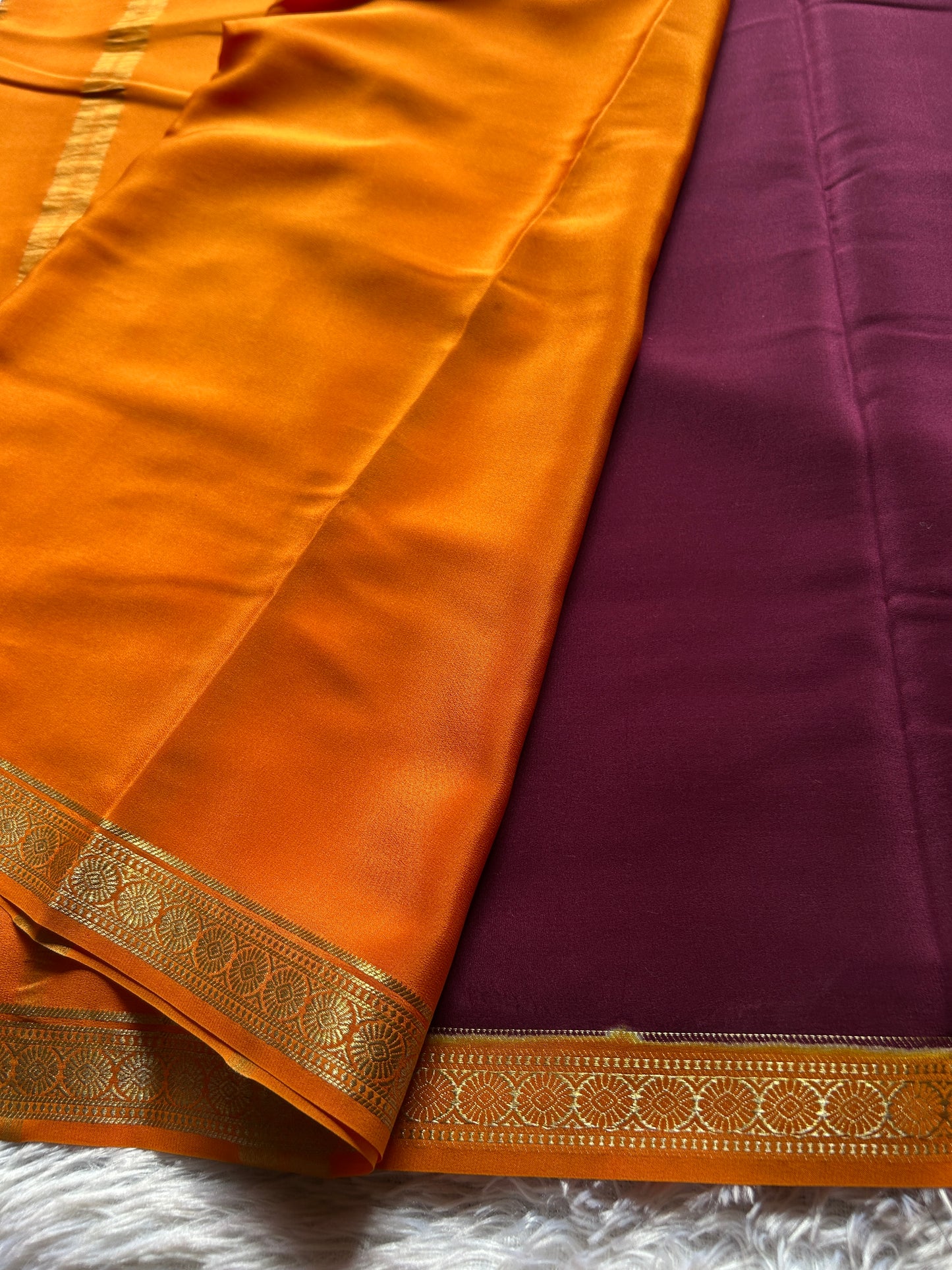 Parijata (2D) : Maroon-light orange