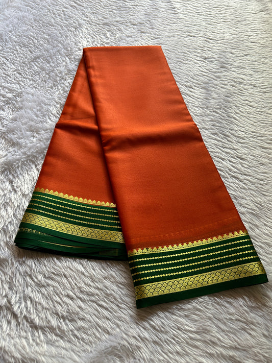 Lekhana (2D) : Dark orange-bottle green