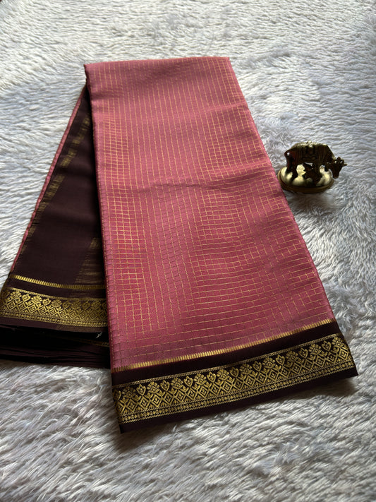 Vishakha (2D) : Blush pink-chocolate brown