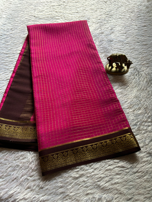 Vishakha (2D) : Rani pink-chocolate brown