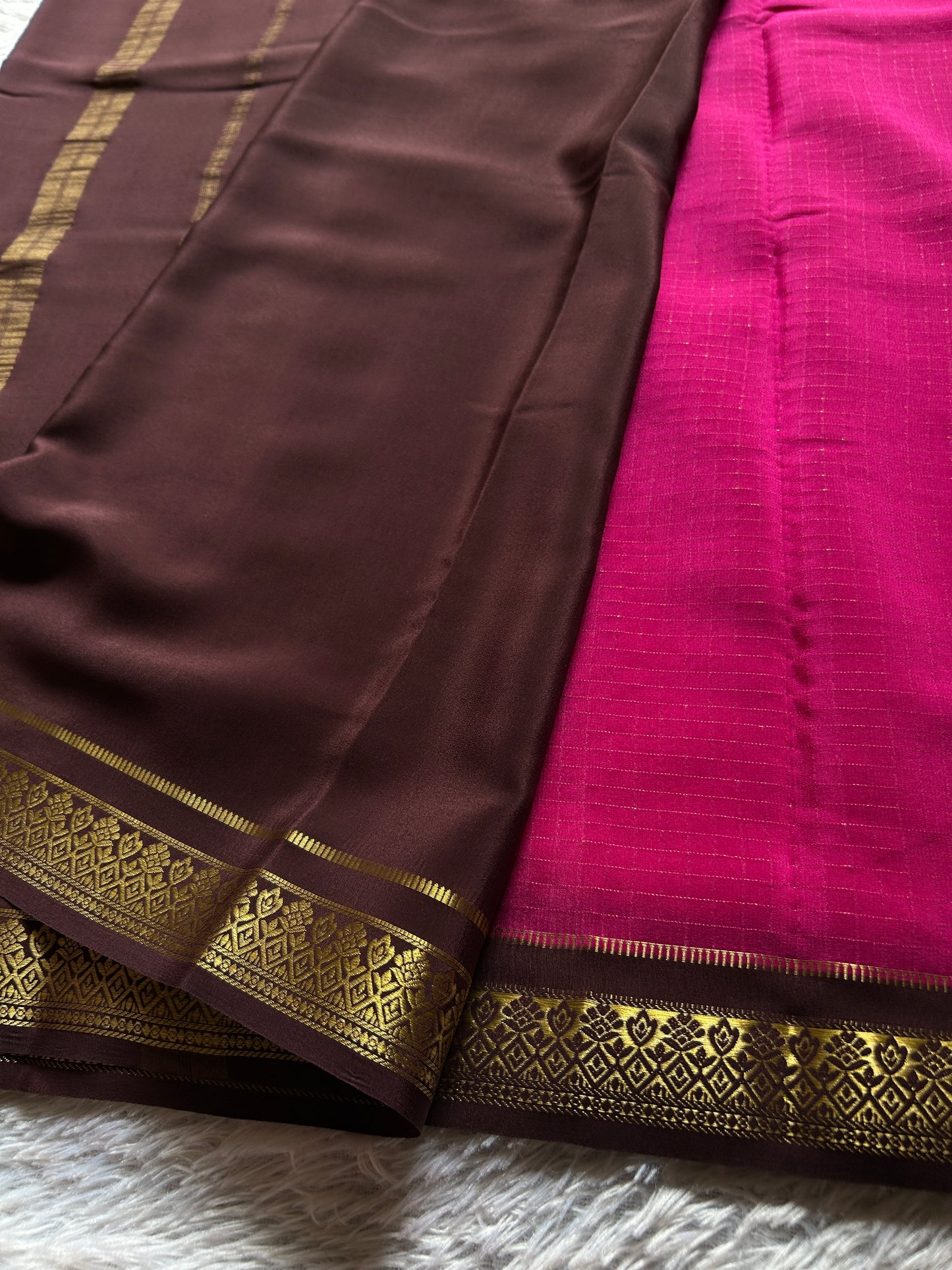 Vishakha (2D) : Rani pink-chocolate brown