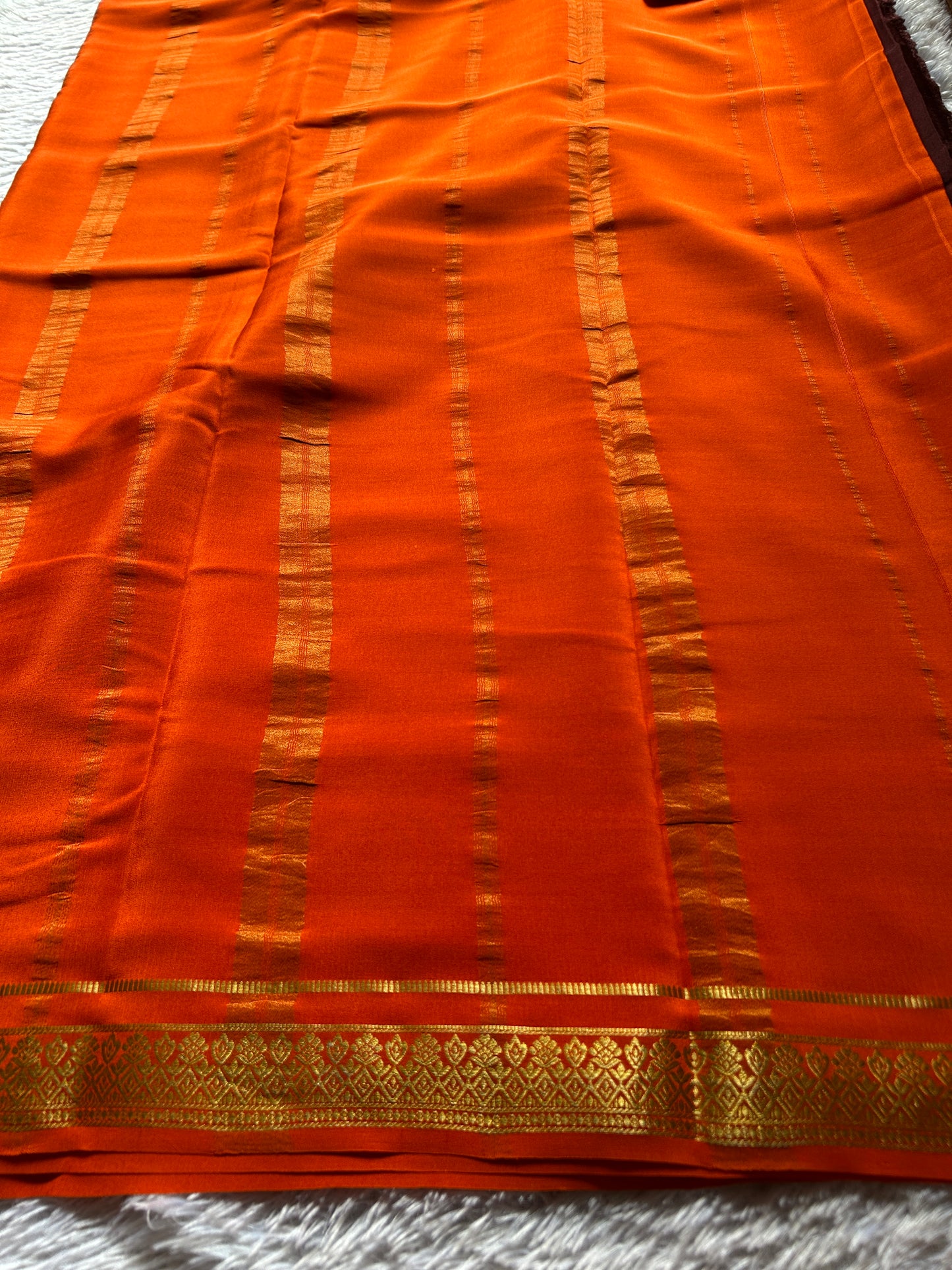 Vishakha (2D) : Chocolate brown-orange