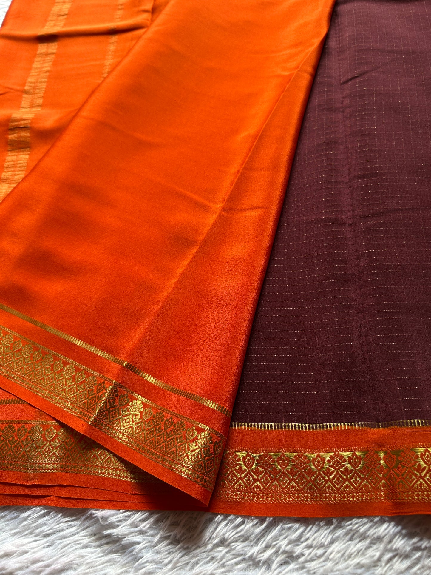 Vishakha (2D) : Chocolate brown-orange