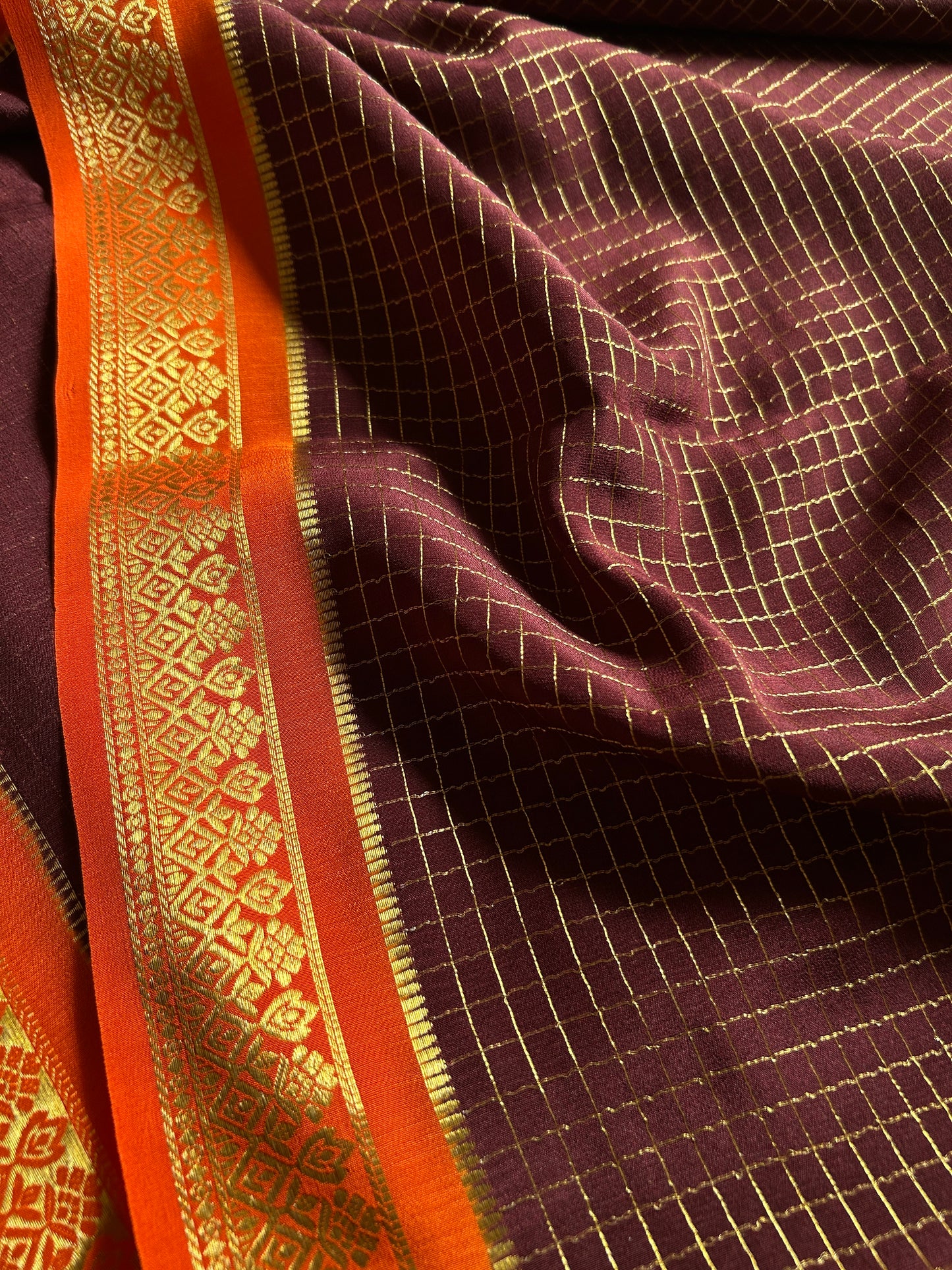 Vishakha (2D) : Chocolate brown-orange