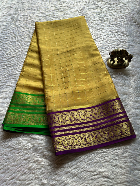 Ganga (3D) : Mustard yellow-green-purple