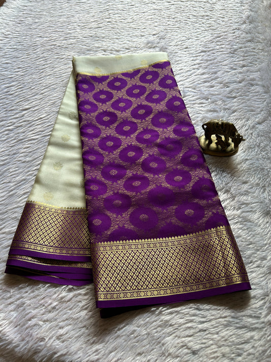 Sparsha (2D) : Brocade Purple-off white