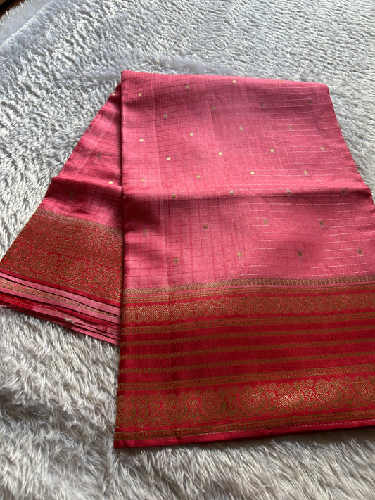 Semi Soft Silk (2D) : Peach-red