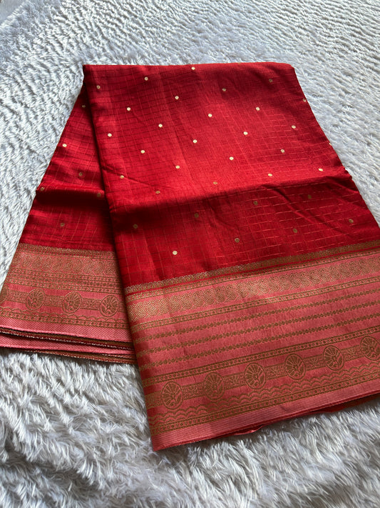 Semi Soft Silk (2D) : Red-peach