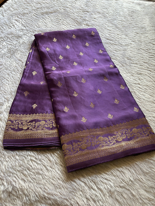 Soft Satin Mashru : Solid Lavender