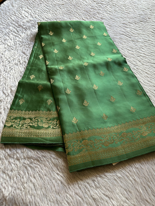 Soft Satin Mashru : Dark mint green
