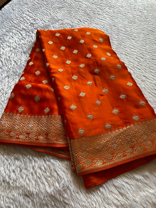 Soft Satin Mashru : Solid Orange