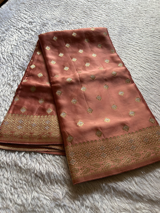 Soft Satin Mashru : Solid Rose pink