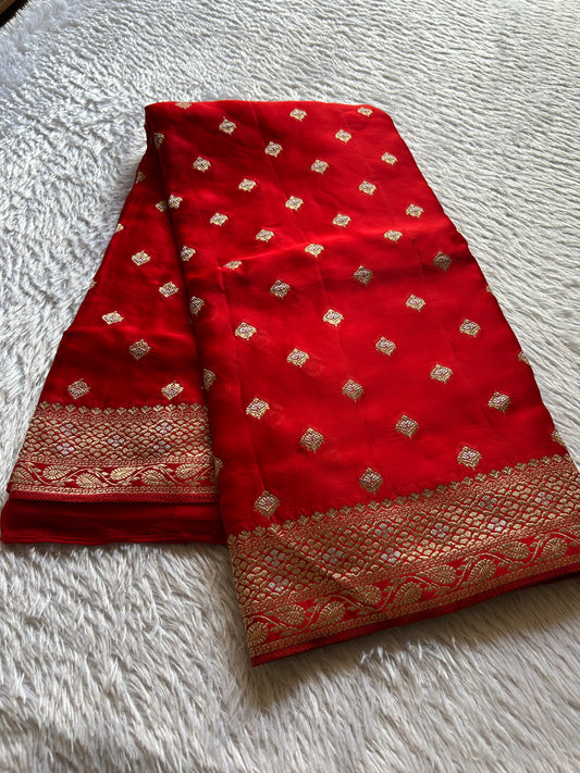 Soft Satin Mashru : Solid Red