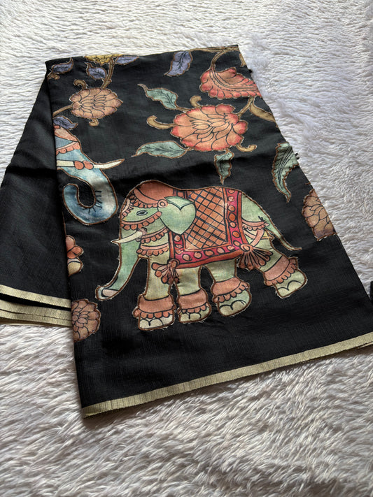SS124 : Kalamkari Elephant Black