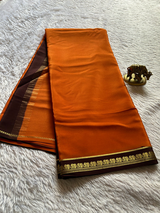 Gowri (2D) : Rust orange-chocolate brown