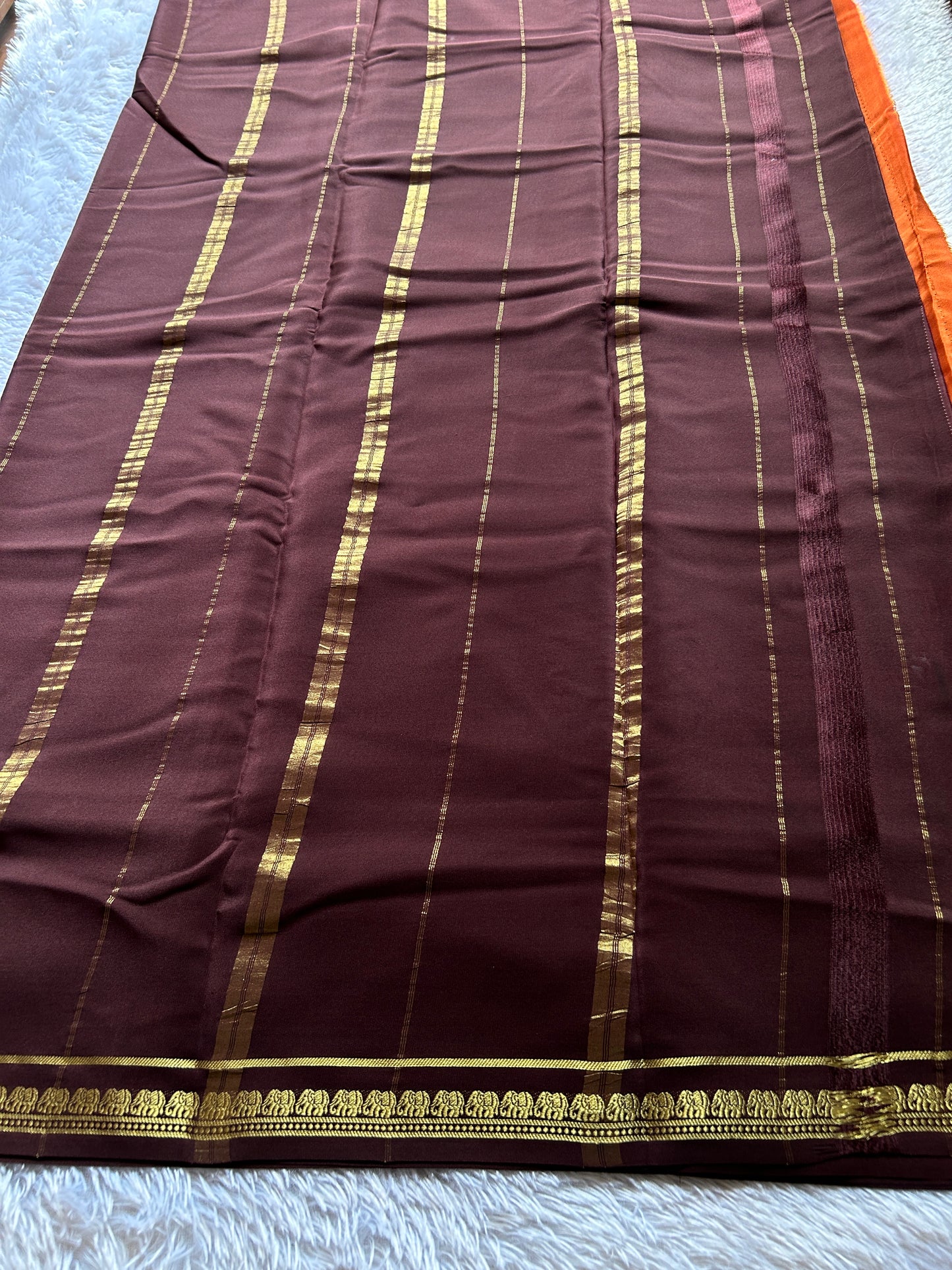 Gowri (2D) : Rust orange-chocolate brown