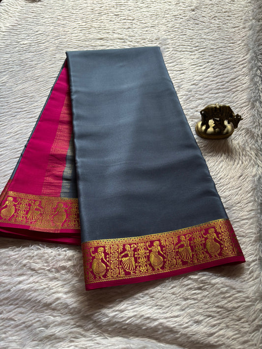 Nartaki (2D) : Steel grey-rani pink