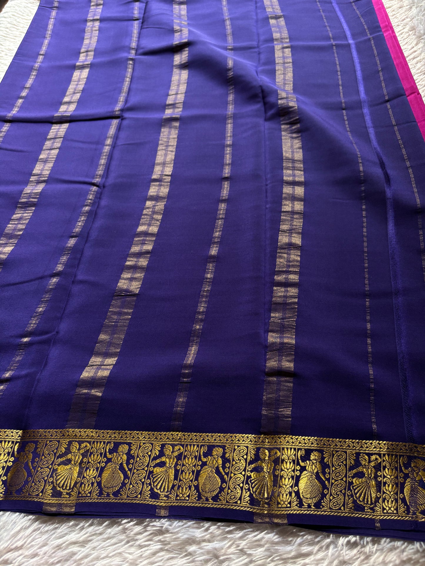 Nartaki (2D) : Rani pink-navy blue