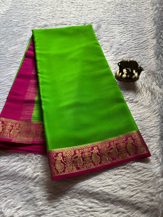 Nartaki (2D) : Parrot green-rani pink