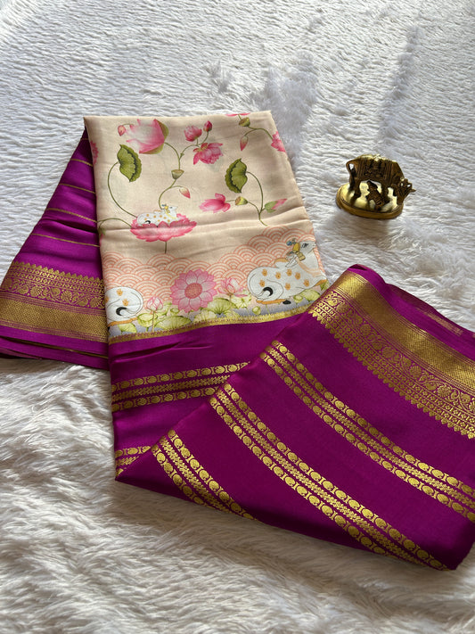 Kalavathi (2D) : Light beige-magenta