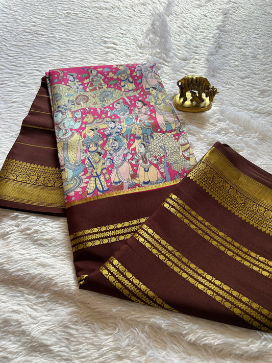 Kalavathi (2D) : Bright pink-chocolate brown