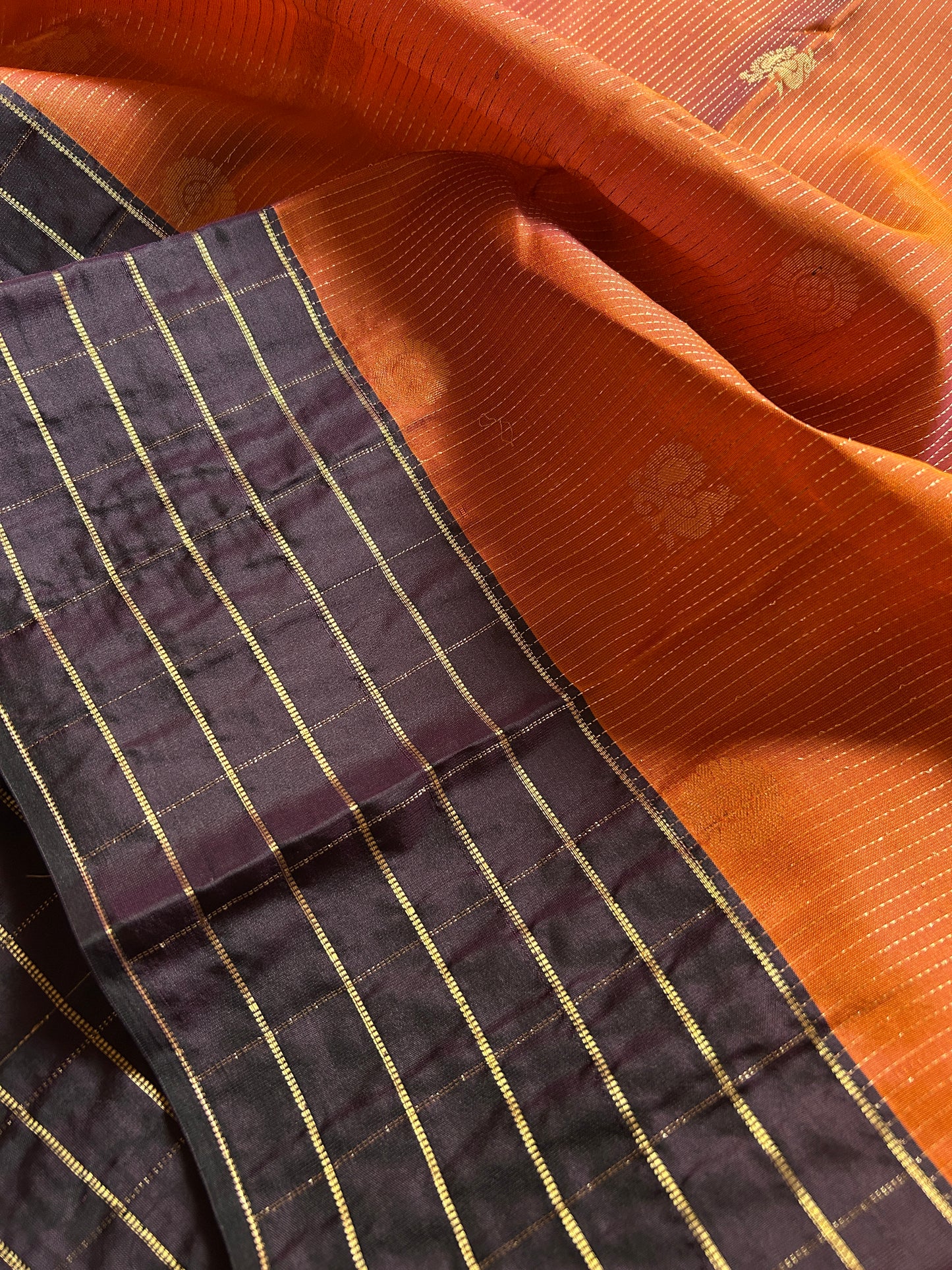 Half Pattu (2D) : Rust-deep brown