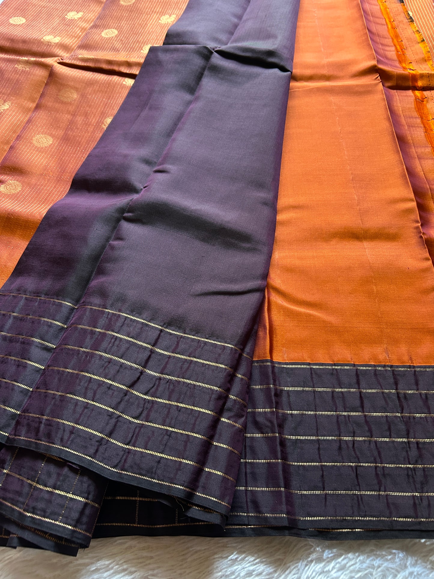 Half Pattu (2D) : Rust-deep brown