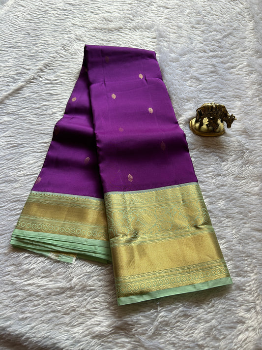 Half Pattu (2D) : Purple-pastel blue