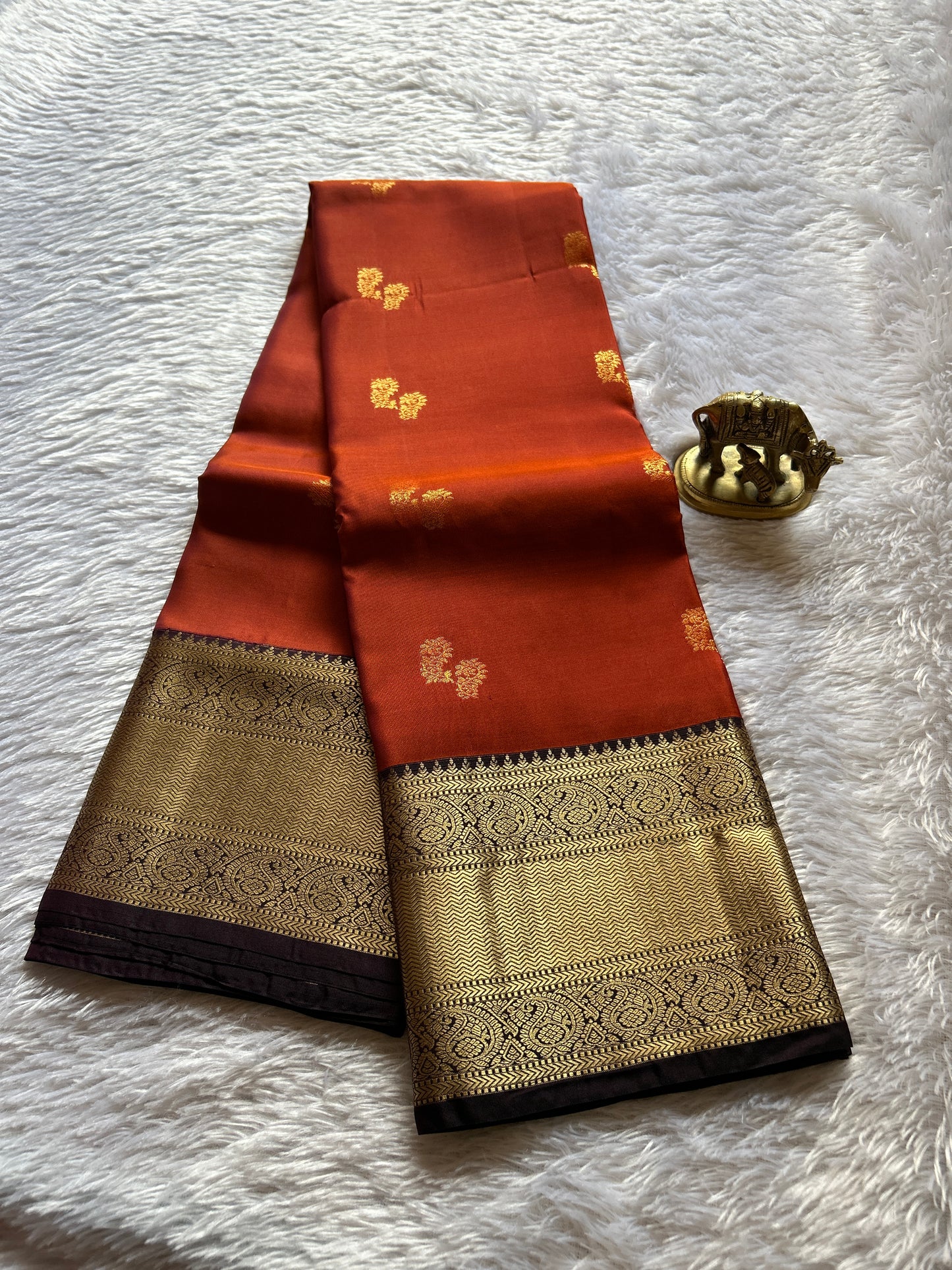 Half Pattu (2D) : Brick red-deep plum