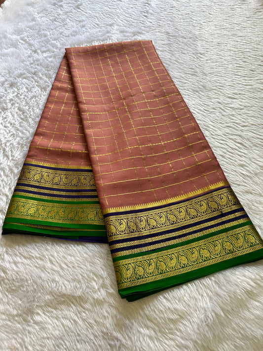 Tulasi (3D) : Light peach-navy blue-green