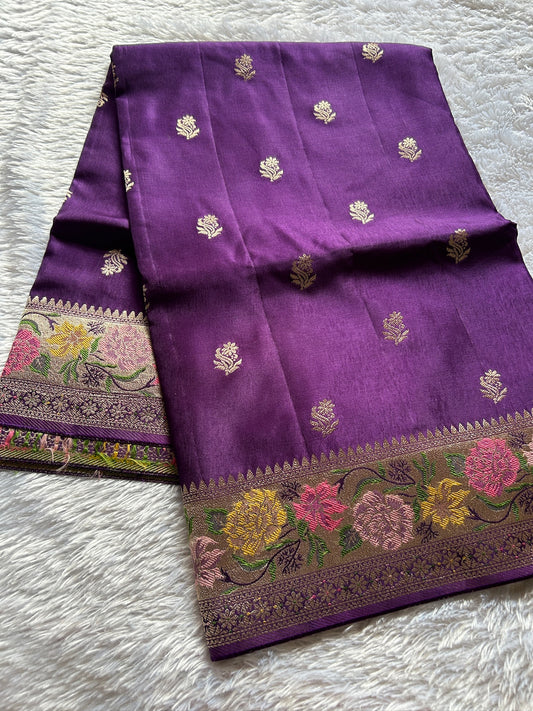 Soft Paithani : Solid Purple