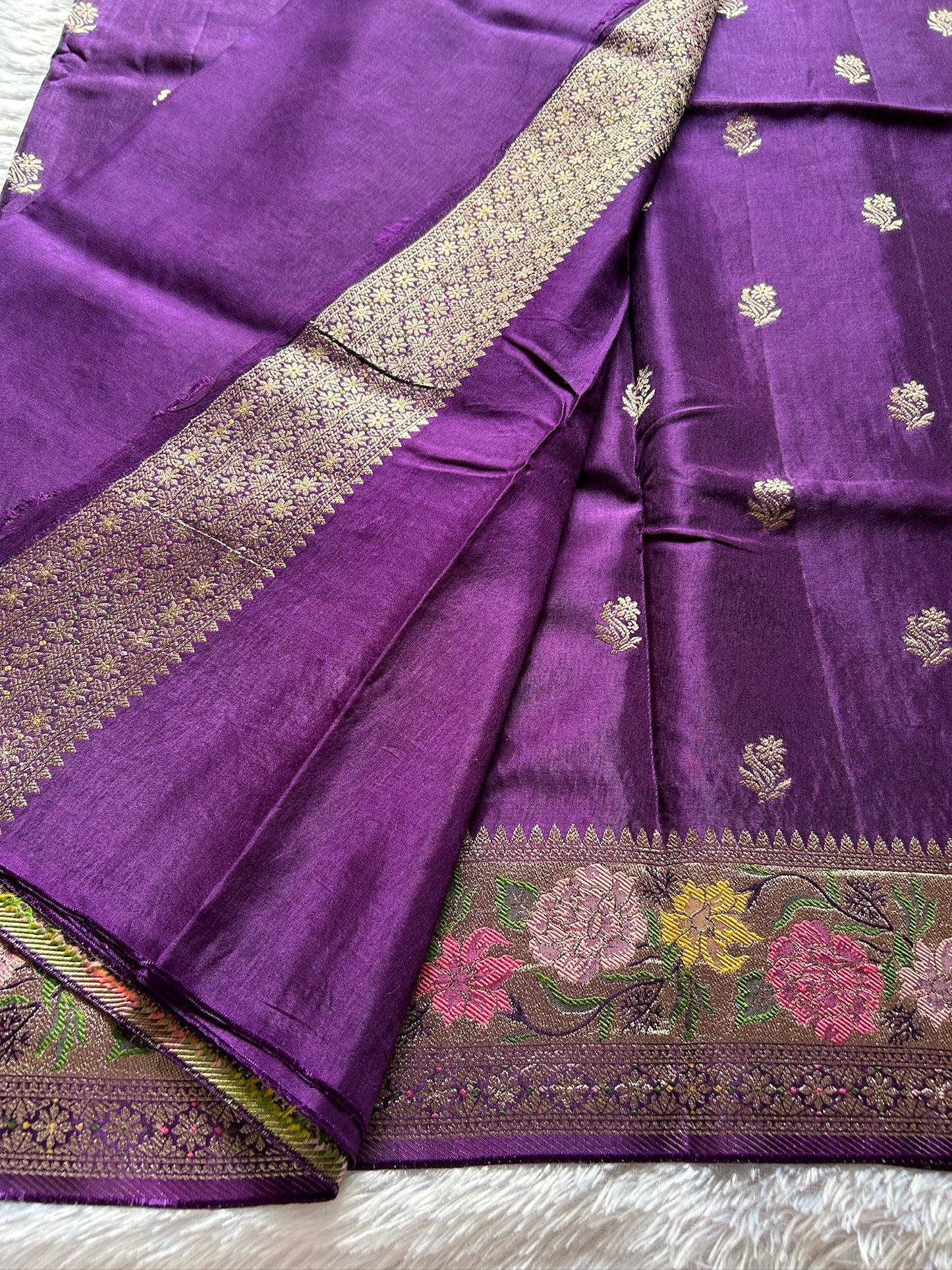 Soft Paithani : Solid Purple