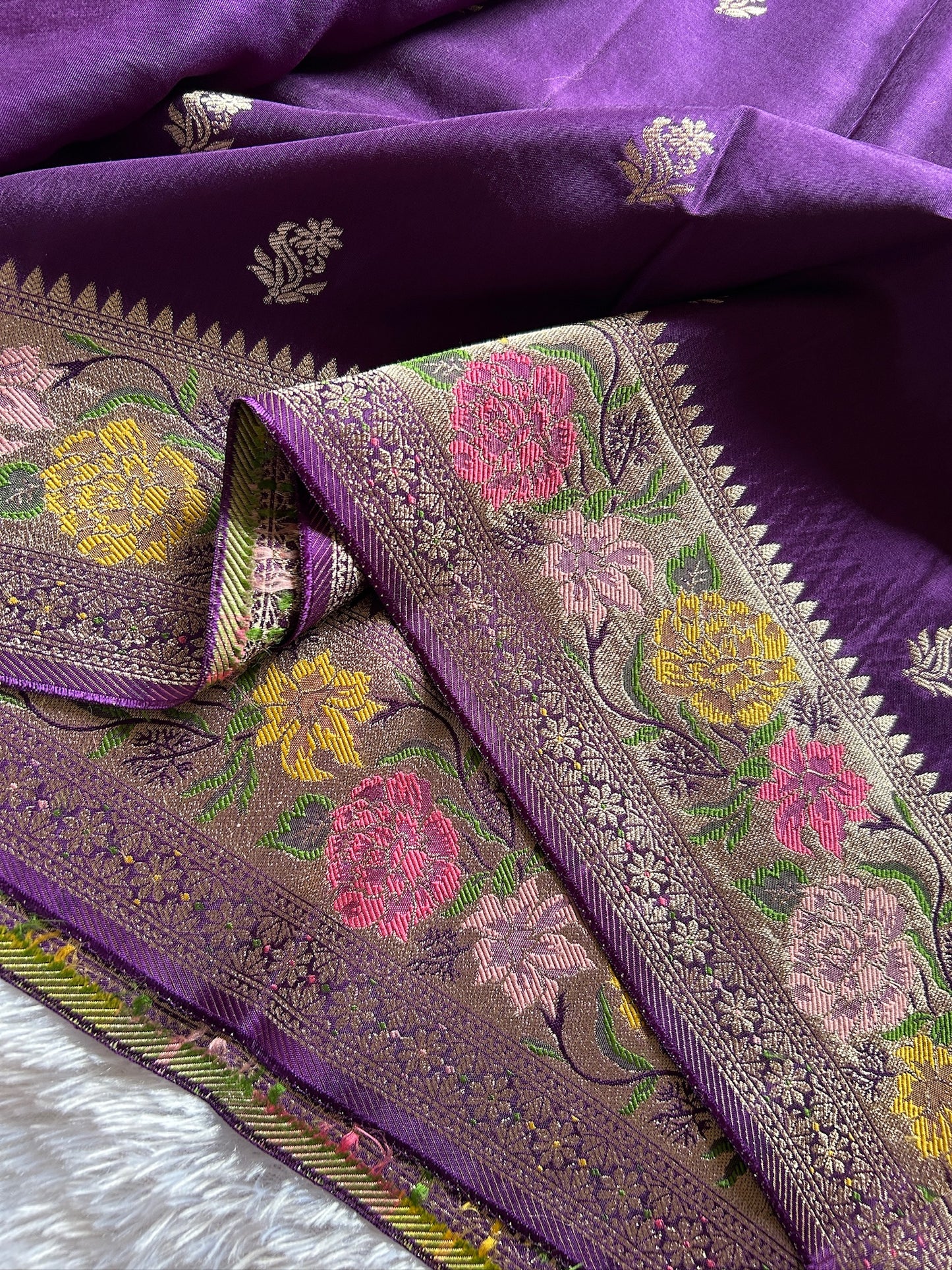 Soft Paithani : Solid Purple