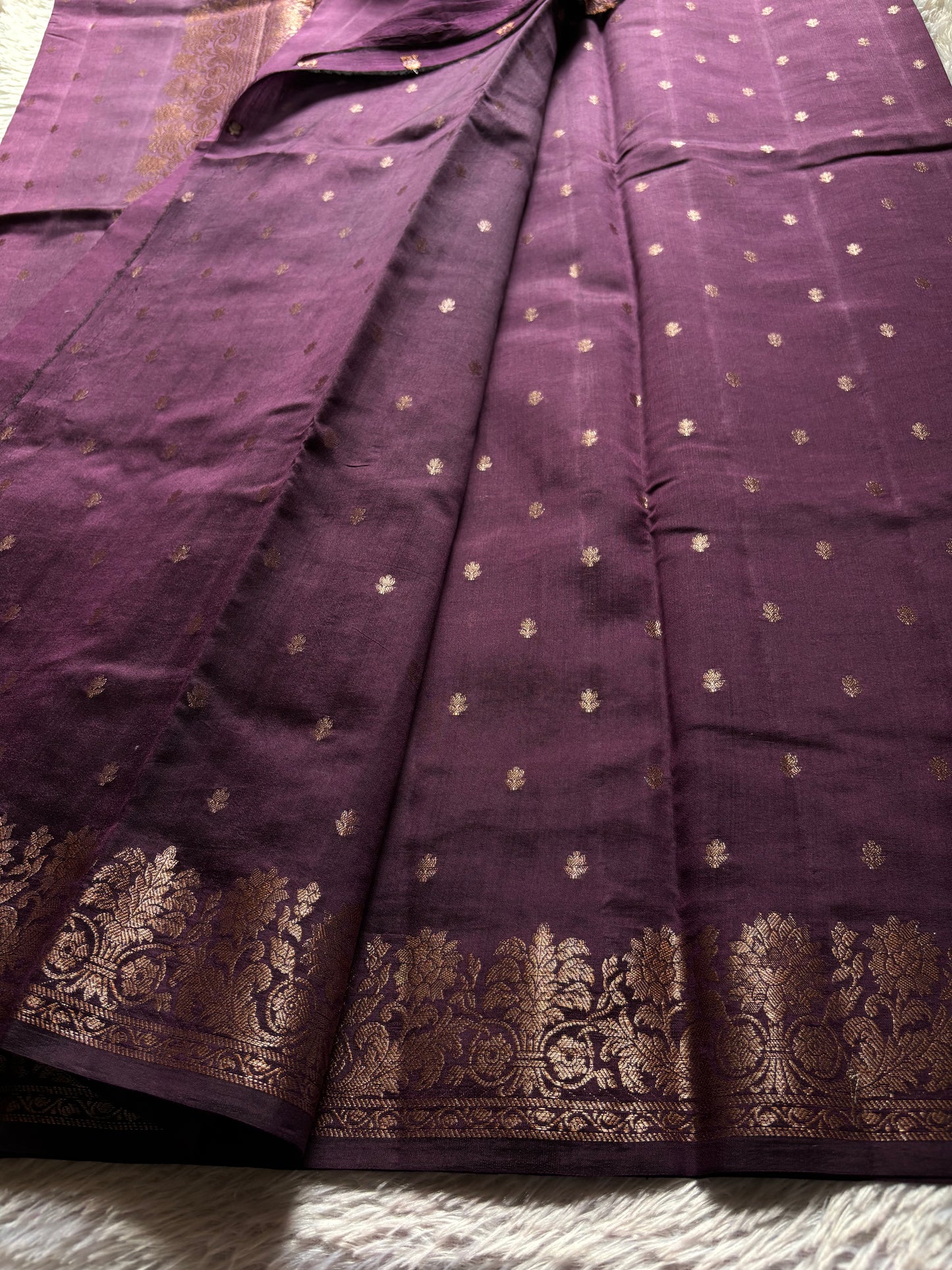 Banarasi Chiniya : Solid Dark wine