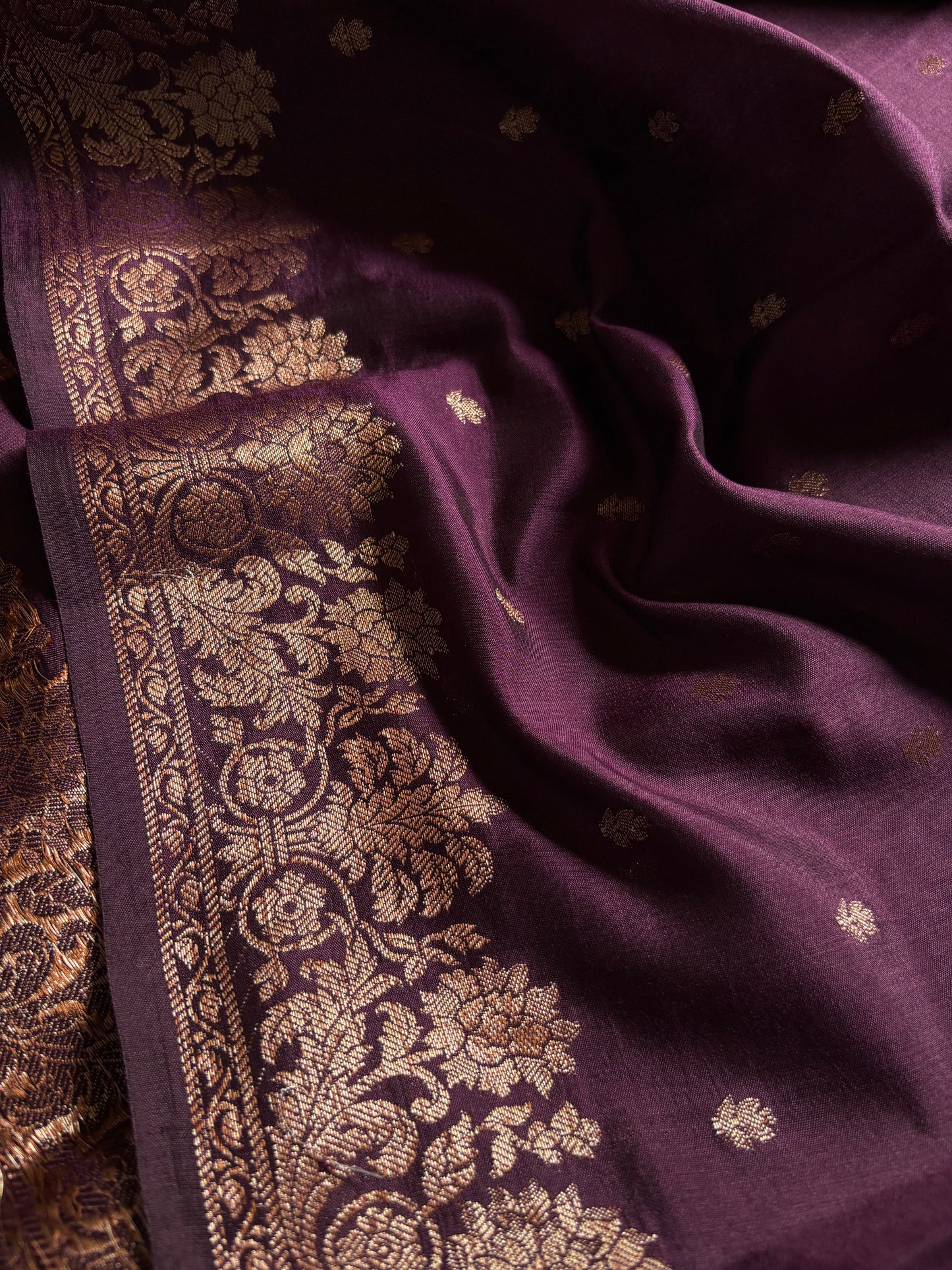 Banarasi Chiniya : Solid Dark wine
