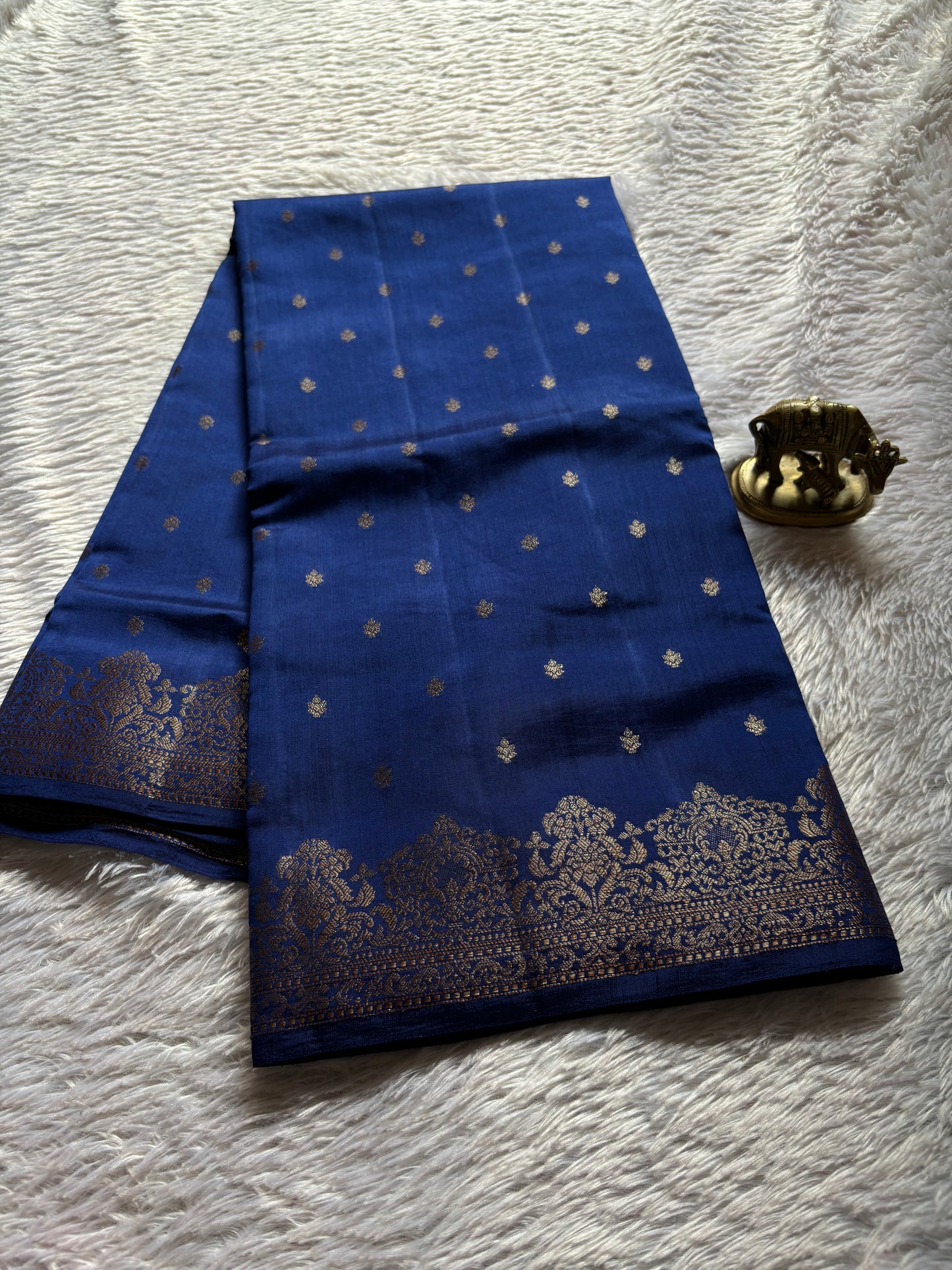 Banarasi Chiniya : Solid Dark blue