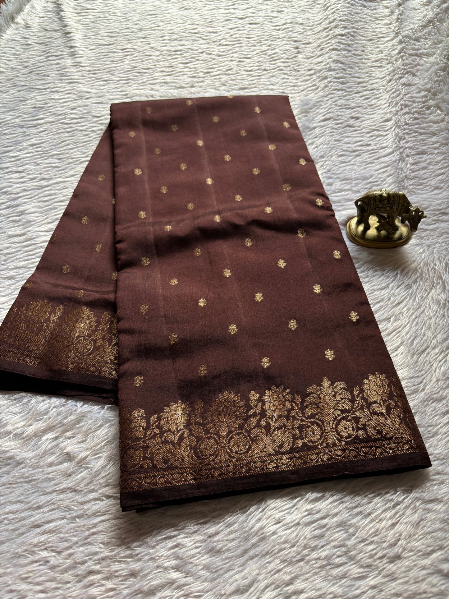Banarasi Chiniya : Solid Chocolate brown