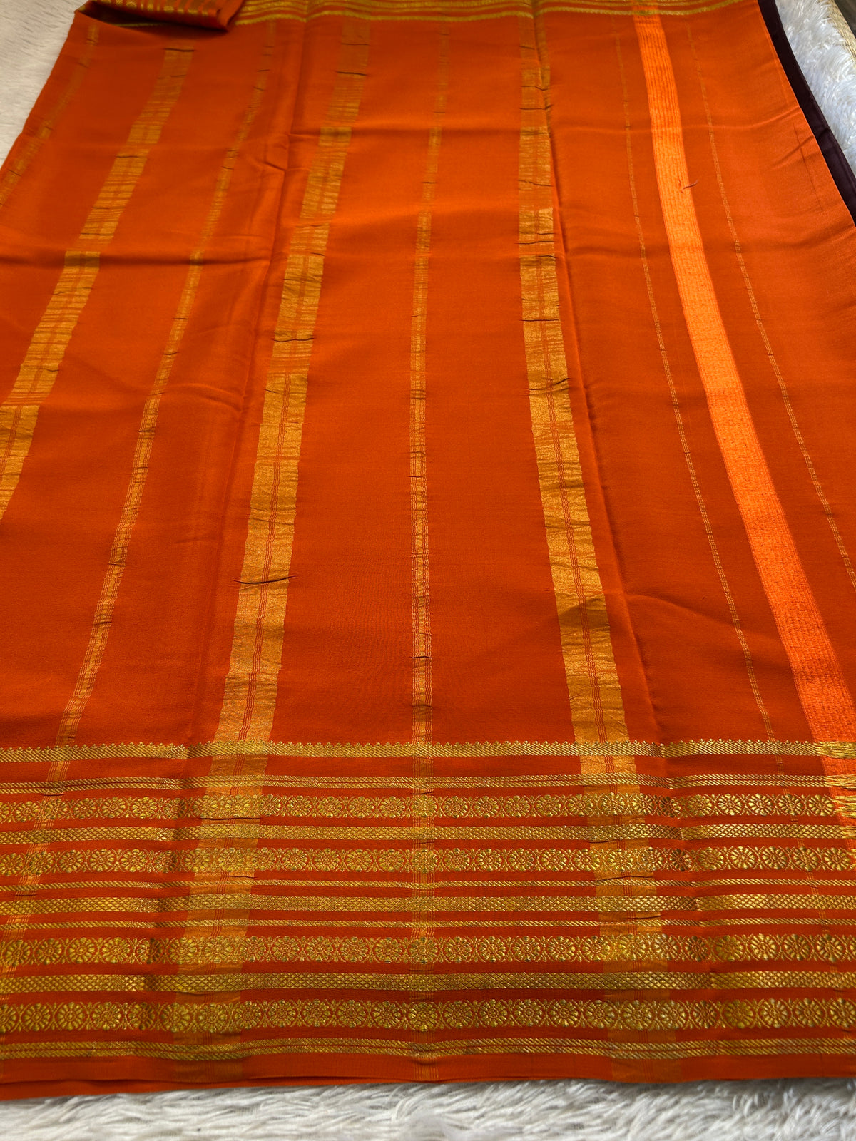 Parimala (2D) : Chocolate brown-orange
