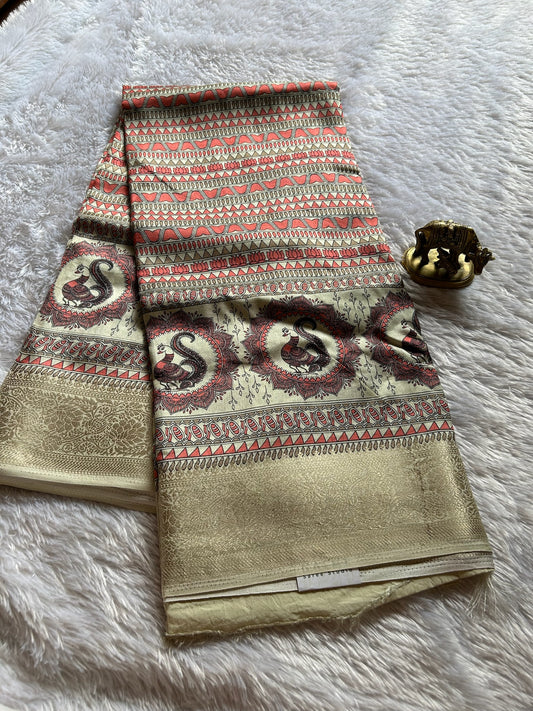 Soft Modal : Off white-peach-brown